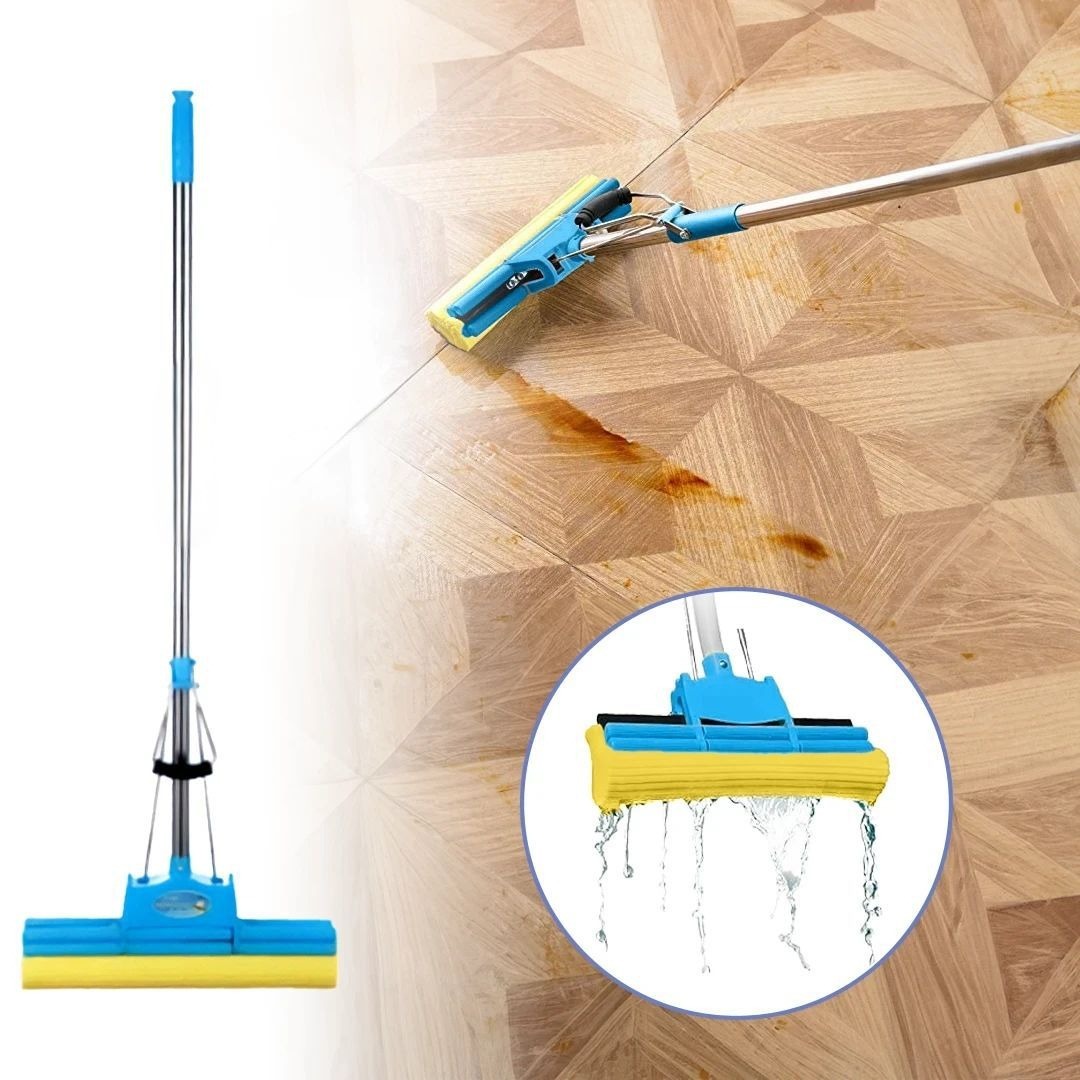 imgi_66_fe3deadb252bc64835736448d7dc8263 Foldable Sponge Mop with Squeeze | Stainless Steel Handle Floor Cleaning Mop | High Absorbent Water Wiper for Kitchen & Bathroom New One-Hand Press Mini Foldable Desktop Mop Self Wringing | Portable Sponge Mop for Kitchen Bathroom Glass Table | No Hand Wa - Image 1