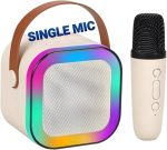 K12 MIC Wembley Karaoke Machine for Kids Adults, Mini Portable Blue-Tooth Karaoke Speaker with Wireless Microphone and Dynamic Lights Birthday Gift Home KTV Outdoor Travel