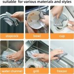 Pack of 10 Heavy-Duty Wire Dishwashing Rags & Non-Scratch Microfiber Sponges - Reusable Double-Sided Cleaning Cloths for Kitchen, Effective for Dishes, Pots, and Countertops