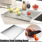 Food grade stainless steel cutting board/chopping board/CounterTop. No Microplastic. No Smell. perfect for dough kneading, for cutting fruits vegetables, cutting board,Meat, Fish (Collect free shipping voucher then place your order)