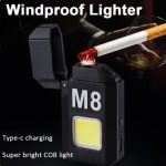 Mini LED Portable Keychain Flashlight Multifunction COB Work Light USB Rechargeable Strong Magnet Outdoor Camping Lantern MultiFunction COB Rechargeable Keychain Light Mini Flashlight Portable Pocket Work Light With Touch sensitive Electric Lighter