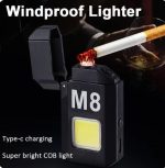 Mini LED Portable Keychain Flashlight Multifunction COB Work Light USB Rechargeable Strong Magnet Outdoor Camping Lantern MultiFunction COB Rechargeable Keychain Light Mini Flashlight Portable Pocket Work Light With Touch sensitive Electric Lighter