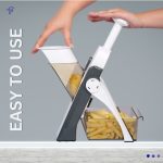 Mandoline Spring Slicer Vegetable and Fruits Cutter Meal Prep & More then 40 Thickness Adjuster 5 in 1 - Pump Brava Slicer and Dicer - Multifunctional High Quality ABS Vegetable & Fruit Slicer - Precision Slicing Made Effortless By Tawakkal Mart.