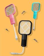 Mini Mosquito Killer Lamp 2 in 1 Multicunctional Angle Portable Bug Zapper Electric USB Rechargeable Mosquito Fly Bat Swatter