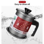 High Quality Oil Filter Pot Strainer Pot Stainless Steel Grease Strainer Oil Storage Pot Oil - Stainless Steel Oiler Tank Container Grease Keeper with Filter Dust Lid Non slip Handle for Frying Oil and Cooking Grease - Image 3