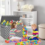 Kids large Toy Storage Box Container Bins for Nursery, Playroom Flip-Top Lid, Decorative Holders Collapsibe Storage Box Container Bins for Nursery, Playroom, Closet, Home Organizer (Black) by baby delights - Image 5
