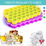 Ice Tray Easy Push Pop Out Square Silicon Ice Cubes Tray Honeycomb Shape Silicone Ice Cube Molds with Lid Flexible Tray for Refrigerator And Freezer - Image 5