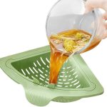 Magnetic Corner Sink Strainer Kitchen Drain Basket Waste Filter Holder Space Saver
