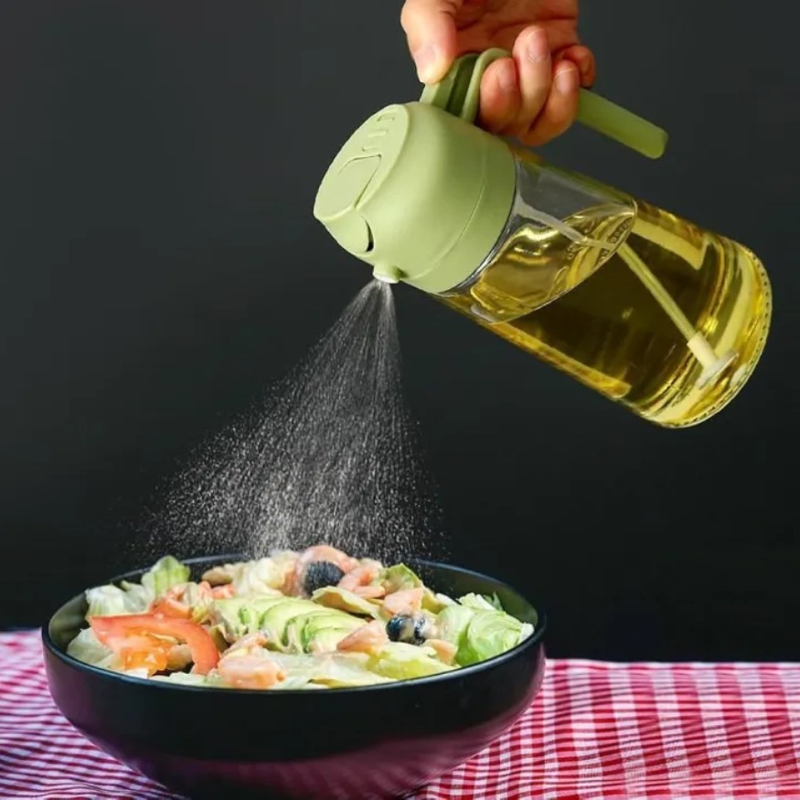imgi_68_e1551dba379fc7be8b65dd078690639a 2in1 Olive Oil Sprayer Bottle Kitchen high-pressure Sprayer Bottle Leak-proof BBQ Air Fryer Sprayer Oil Camping Cookware Tool 450ml - Image 1
