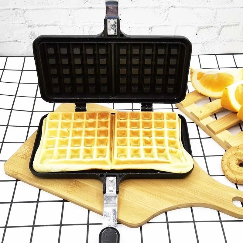 imgi_69_001cca0964345db15879729d56a883cd Double Sided Waffle Maker, Rectangle Shape Non-Stick Waffle Mold Baking Pan Making Tool - Image 1