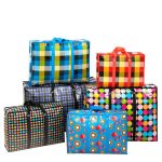Extra Large Laundry Shopping Bags - Waterproof Storage Bag with Zipper and Handles for Travel, Moving, Packing Clothes - Random Colours - Image 4
