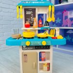 Mega Pretend Play Kitchen Console Food Playset - Little Kids Kitchen Pretend Play Set with Light & Sound and Plastic Accessories Included Playset Toys for Girls and BoysKIDS MULTIFUNCTIONAL KITCHEN SET (SMOKE , LIGHT, WATER TAB , MUSIC