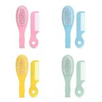 Tawakkal Mart 2pcs/set Newborn Baby Cartoon Soft Baby Hair Brush Comb Scalp Baby Hair Care Comb Hair Brush Set Baby Hair Brush Comb Tool Set - Image 3