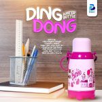 DING DONG Kids Water Bottle – 100% BPA-Free | 4-Hour Cold Retention | Unbreakable & Portable with Belt Handle – Cartoon Printed 400ml