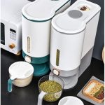 st/10 Kg Rice Dispenser, Large Sealed Grain Container Storage/10KG Rice Dispenser, Large Sealed Grain Container Storage with Lid Measuring Cylinder Moisture Proof Household Cereal Dispenser Bucket for Kitchen Soybean Corn