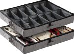 12 Shoes Under Bed Storage Rack Shoe Organizer Box Bags with Clear Plastic Zip Cover,Hanging Bag-Beige,fit 12 pairs of shoes/slippers in living room,Holder Box Container Wardrobe shoe Organizer-Amazing 12 Pockets Bag-High Quality