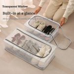 Under Bed Shoe Storage Box with Steel Frame | Large Foldable Transparent Shoe Organizer for Men & Women | Dustproof Shoe Bag with Handle – Closet Space Saver (60x30x15cm) - Home Organizer's - Image 3