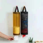 Pack of 3 Plastic Bag Holder Dispensers Folding Mesh Garbage Bags Hanging Storage Bag Trash bags Holder Organizer Recycling Grocery by baby delights - Image 3