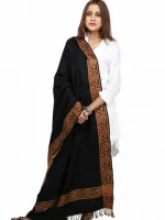 Shawl Winter Shawl Chader Dupattas, Stoles & Shawls (Black) - Image 4