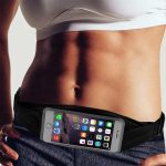 Slim Waterproof Running Belt Fanny Pack with Keychain & Zipper Pocket –Waist Pouch with Reflective Strip, Touch Screen Window, Sweatproof Sports Gear for Men & Women, Ideal for Mobile, Money, AirPods, Gym, Running, Hiking, Walking – Fits All Smartphone