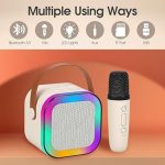 K12 MIC Wembley Karaoke Machine for Kids Adults, Mini Portable Blue-Tooth Karaoke Speaker with Wireless Microphone and Dynamic Lights Birthday Gift Home KTV Outdoor Travel - Image 6