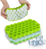 Ice Tray Easy Push Pop Out Square Silicon Ice Cubes Tray Honeycomb Shape Silicone Ice Cube Molds with Lid Flexible Tray for Refrigerator And Freezer - Image 6