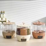 10L Revolving Grain Dispenser with Multiple Compartments | Rice, Cereal & Lentil Storage Box - Image 5