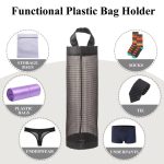 Pack of 3 Plastic Bag Holder Dispensers Folding Mesh Garbage Bags Hanging Storage Bag Trash bags Holder Organizer Recycling Grocery by baby delights - Image 4