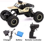 Toyz Remote Control Plastic Racing Car, Rock Crawler 4 Wheel Drive Metal Alloy Body Remote Control Rock Climber High Speed Monster Car (Assorted Colour)