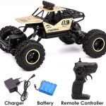 Toyz Remote Control Plastic Racing Car, Rock Crawler 4 Wheel Drive Metal Alloy Body Remote Control Rock Climber High Speed Monster Car (Assorted Colour)