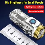 Mini Flash Super Power Flashlight,Thumb Flashlight,Led Mini Flashlight 1600 high Lumens Rechargeable,5modes Long Beam Spotlight Pocket EDC Flashlight for Hiking,Camping - Image 5