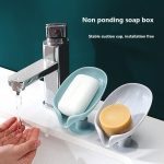 Newstyle Leaf Shape Soap Box Drain Soap Holder Box Bathroom Shower Soap Holder Dish Storage Plate Tray Bathroom Supplies Bathroom Gadge