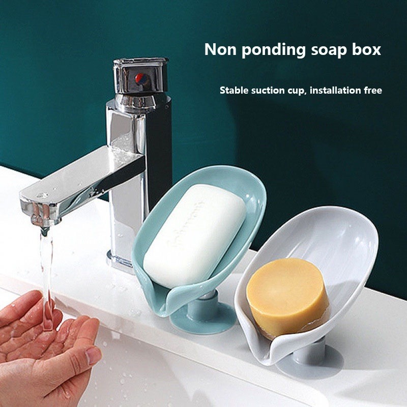 imgi_71_ad17788746e42ef09ad7863f7725737c Newstyle Leaf Shape Soap Box Drain Soap Holder Box Bathroom Shower Soap Holder Dish Storage Plate Tray Bathroom Supplies Bathroom Gadge - Image 1