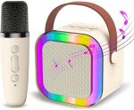 K12 MIC Wembley Karaoke Machine for Kids Adults, Mini Portable Blue-Tooth Karaoke Speaker with Wireless Microphone and Dynamic Lights Birthday Gift Home KTV Outdoor Travel - Image 7
