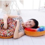 Imported Quality 3D Cute Donuts Pillow Chocolate Donuts Plush Macaron Food Cushion Nice Bottom Cushion Nap Pillow Doughnut Back Cushion Pillow Saddle Car Set Plush Toys Kids Gift Home Textiles Decorations