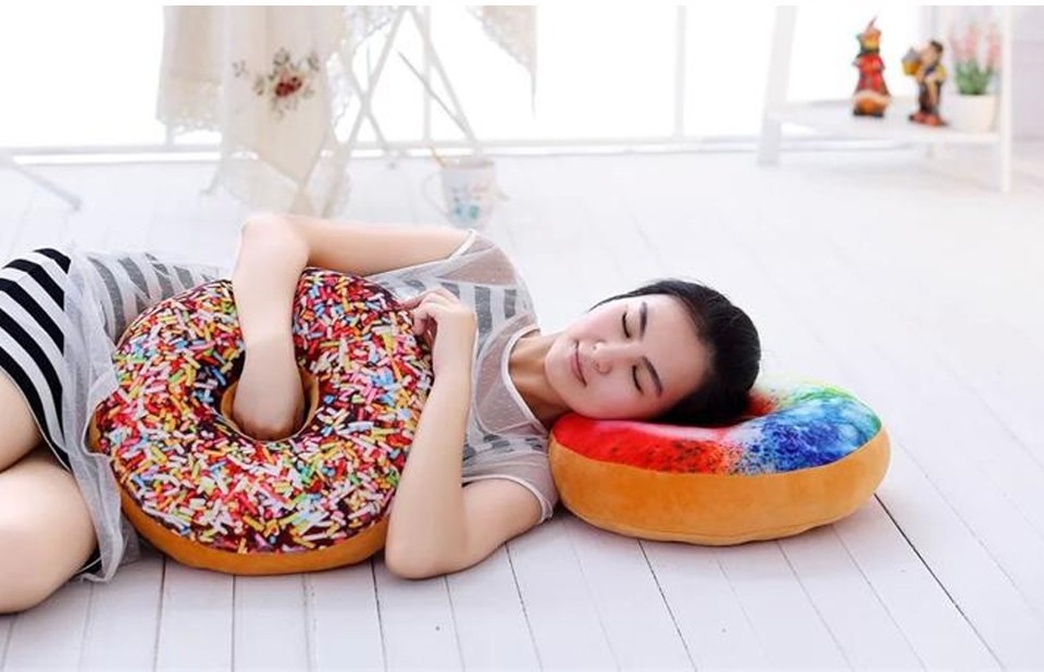 imgi_72_3d25beea24ac245bdd99d787f3c64d39 Imported Quality 3D Cute Donuts Pillow Chocolate Donuts Plush Macaron Food Cushion Nice Bottom Cushion Nap Pillow Doughnut Back Cushion Pillow Saddle Car Set Plush Toys Kids Gift Home Textiles Decorations - Image 1