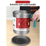 High Quality Oil Filter Pot Strainer Pot Stainless Steel Grease Strainer Oil Storage Pot Oil - Stainless Steel Oiler Tank Container Grease Keeper with Filter Dust Lid Non slip Handle for Frying Oil and Cooking Grease - Image 7