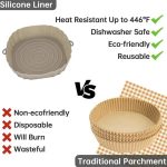 Air Fryer Silicone Basket/Reusable Airfryer Oven Baking Tray/Pizza Fried Chicken Silica Gel Pan Pad - Image 8