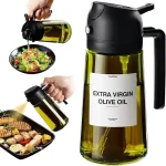 Dazzio.pk - 470ml Kitchen Glass Oil Sprayer Bottle - 2in1 Olive Oil Dispenser - Oil Jar Cruet - Anti-leakage Spray - Kitchen Baking, Roasting, Cooking Tool Salad and BBQ - Image 5