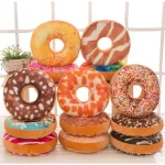 Imported Quality 3D Cute Donuts Pillow Chocolate Donuts Plush Macaron Food Cushion Nice Bottom Cushion Nap Pillow Doughnut Back Cushion Pillow Saddle Car Set Plush Toys Kids Gift Home Textiles Decorations - Image 2