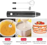 High Quality Coffee Beater and Egg Whisker, Rechargeable USB Connect, Milk Frothier & Former, Egg Beater, Cake Beater, Portable Hand Beater & Mixer, 2 in 1 Electric Egg Beater Coffee - USB Adjustable Electric Blender - Image 7