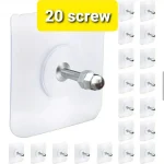 Pack 1 2 5 10 20 Pcs Self Adhesive Screw Hook Stickers Heavy Duty Drill and Nail Free Sticky Suction Cup Wall Hanging Hooks Transparent Punch Free No Scratch Strong Ceiling Hanger Hook Sticker self adhesive hook - Image 3