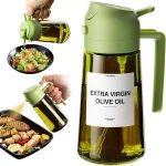 Dazzio.pk - 470ml Kitchen Glass Oil Sprayer Bottle - 2in1 Olive Oil Dispenser - Oil Jar Cruet - Anti-leakage Spray - Kitchen Baking, Roasting, Cooking Tool Salad and BBQ - Image 6
