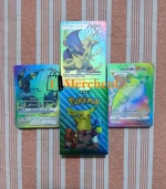 55 Pieces Pokemon Gold, Silver & Black & Multicolor Foil Cards Anime Cartoon Pokémon English Version Tcg Card - 55 Pcs Pokemon Cards Box For Fans Rare Collection Card Child Toys Gifts - Golden Edition 100% Plastic Cards - Image 7
