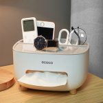 New ECOCO Napkin Holder Tissue Boxes Kitchen Storage Box Living Room Storage Rack Creative Table Stationery Office Desk Case Organizer Creative Case Remote Control Multifunctional DrawerDesk Organizer