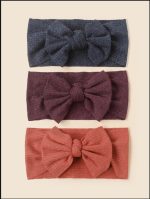 3pcs/Set Wholesale Knitted Children Hairband Solid Color Strips Cute Bow Headband For Infant Baby Kids Sport Hair Accessories - Image 6