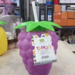 TANGO Fruit Tumbler 850ml – Reusable Plastic Drink Cup with Straw – BPA-Free Kids & Party Juice Cup – Strawberry, Pineapple & Grape Design