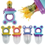 Tawakkal Mart Baby Feeder Silicone Fresh Food Nibbler Kids Boy Girl Bear Ear Fruit Feeding Safe Infant Baby Supplies Soother Bottles