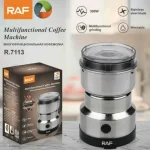 RAF R-7113 SILVERCLASS 4 blades 300 watts Electric Coffee and Spices / Masala Grinder Heavy Duty Home Use Mini Coffee Machine Commercial Coffee Grinder Automatic Coffee Bean Grinder