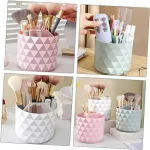 lipstick kit desk top shelf stand Brush Organizer cosmetics organizer Desktop Pen Holders Make Up Organizer rotating desktop makeup organizer pp makeup brush student - Image 2